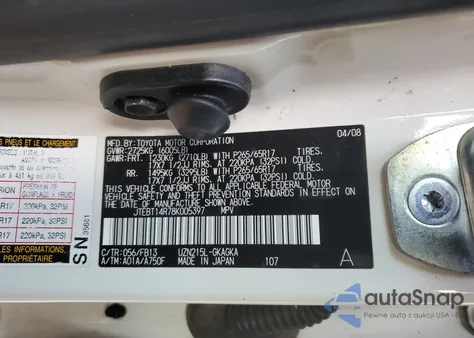 2008 Toyota 4Runner Sr5 from USA, damaged, VIN JTEBT14R78K005397